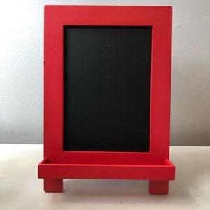 Red small table top chalk board